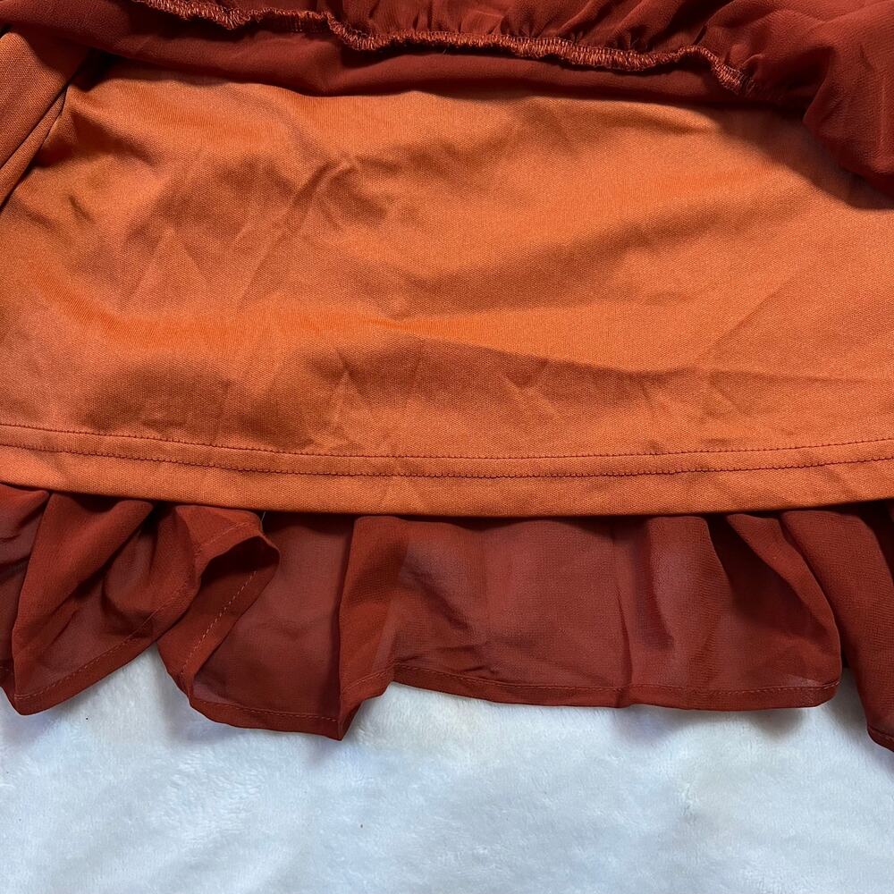 Lulu's Rust Red Ruffled Maxi Dress - Picture 8 of 11
